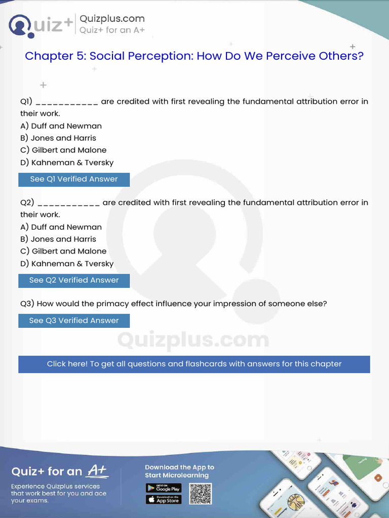 Are Credited With First Revealing The Fundamental Attribution Error in ...
