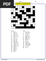Math Crossword Puzzle with Answers | PDF | Puzzles | Games Of Mental Skill