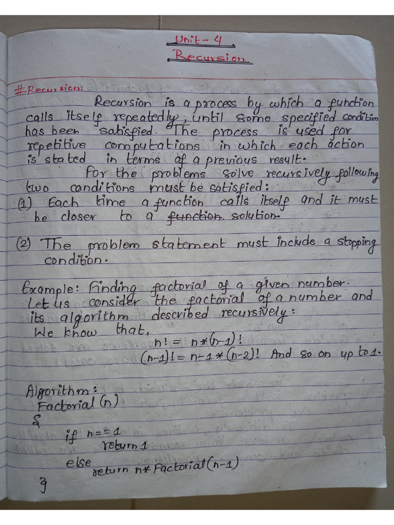 Unit 4 Recursion | PDF