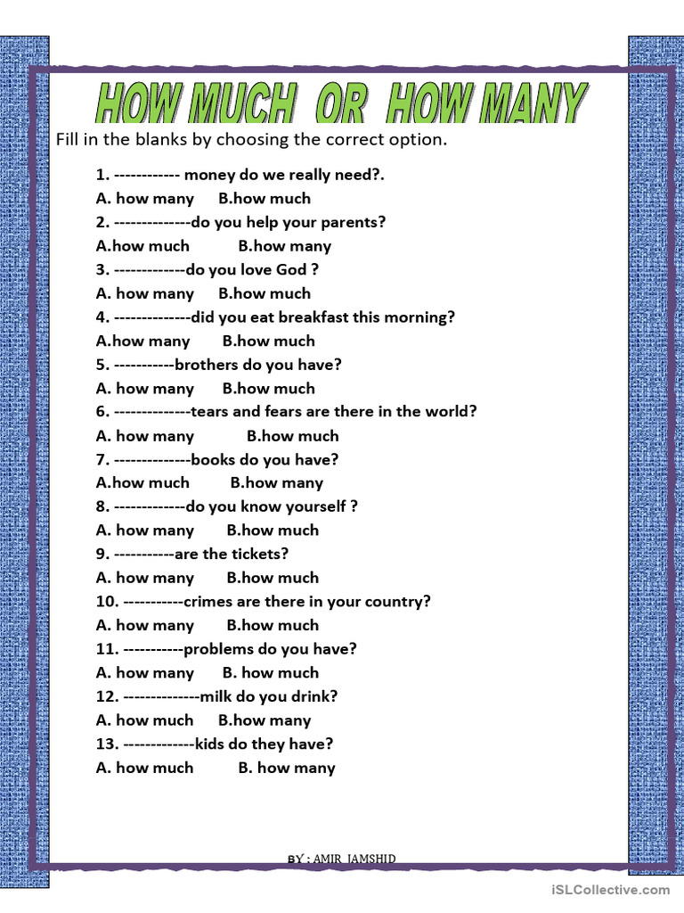 How Much or How Many | PDF