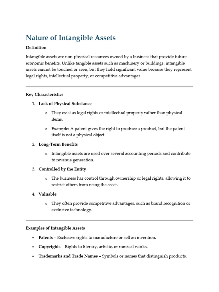 Topic 6 Intangible Assets (Notes Final) | PDF | Goodwill (Accounting ...