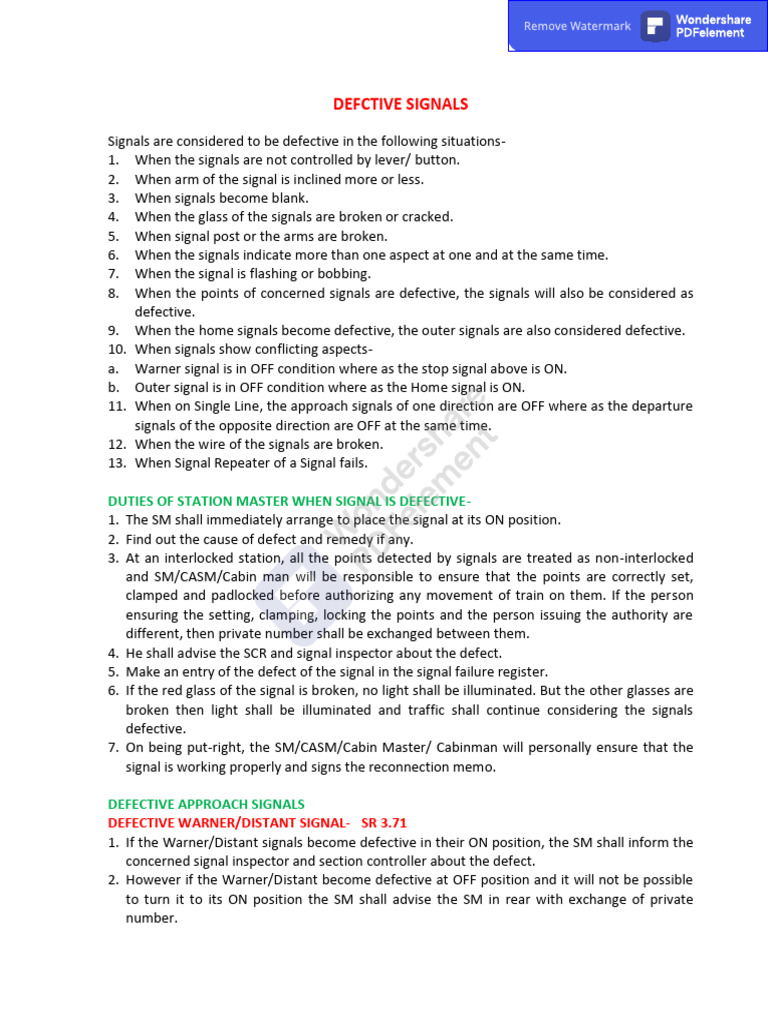 3 Defective Signals | PDF | Rail Transport | Railway Safety