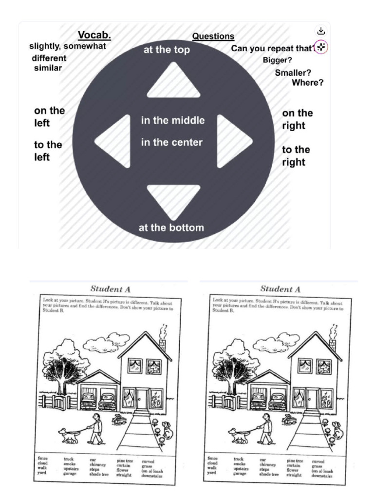 Picture Pair Work Drawing English | PDF