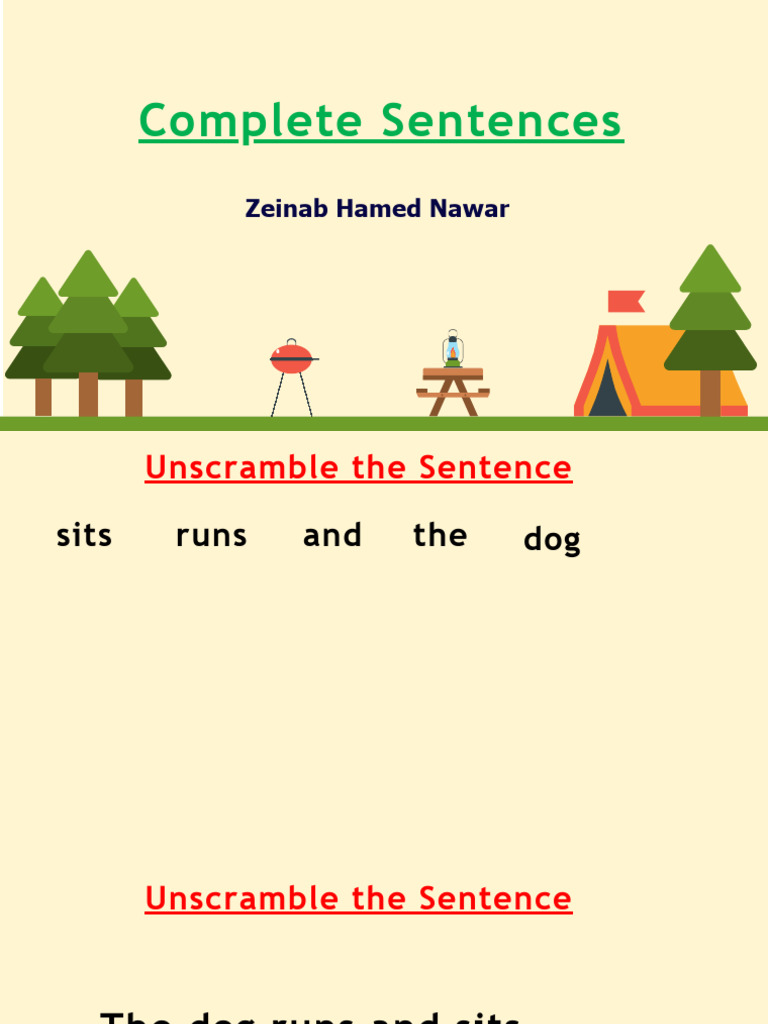 Grammar, Complete Sentences | PDF | Subject (Grammar) | Sentence ...
