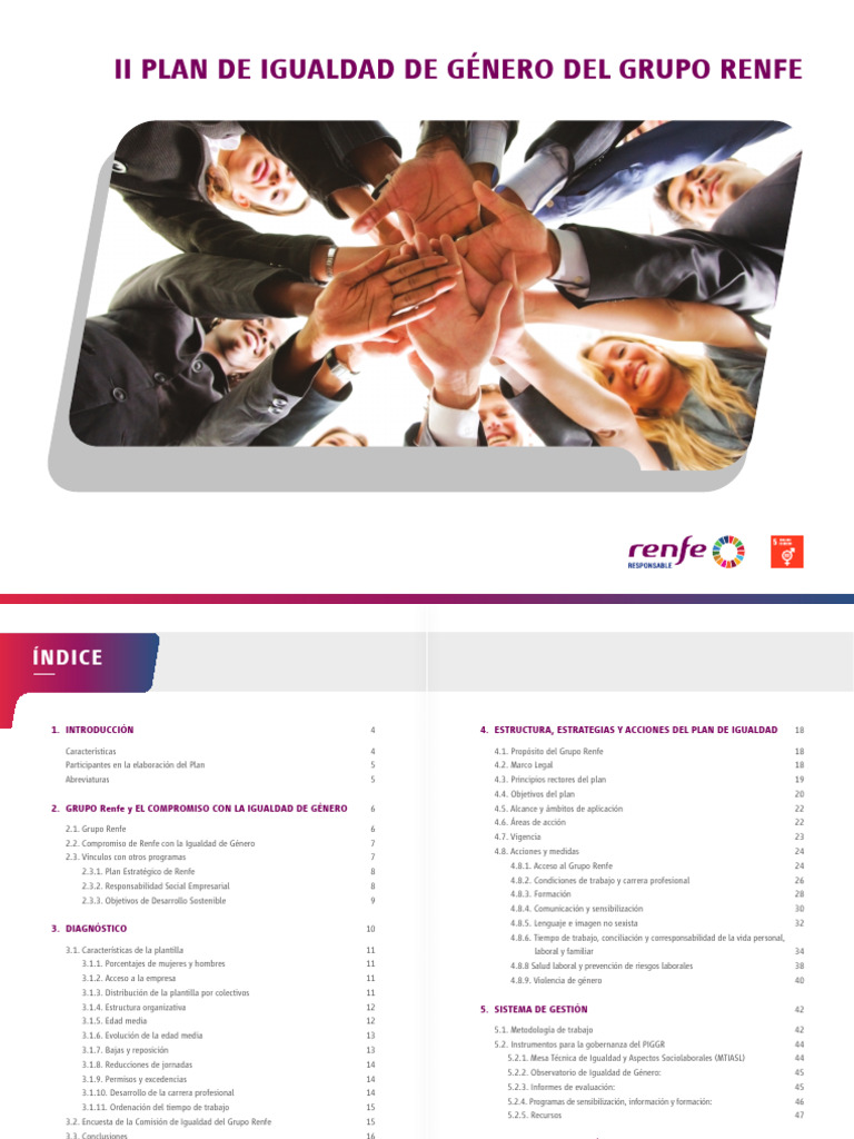 II Plan Igualdad Genero RENFE | PDF | Igualdad de género | Estudios de ...