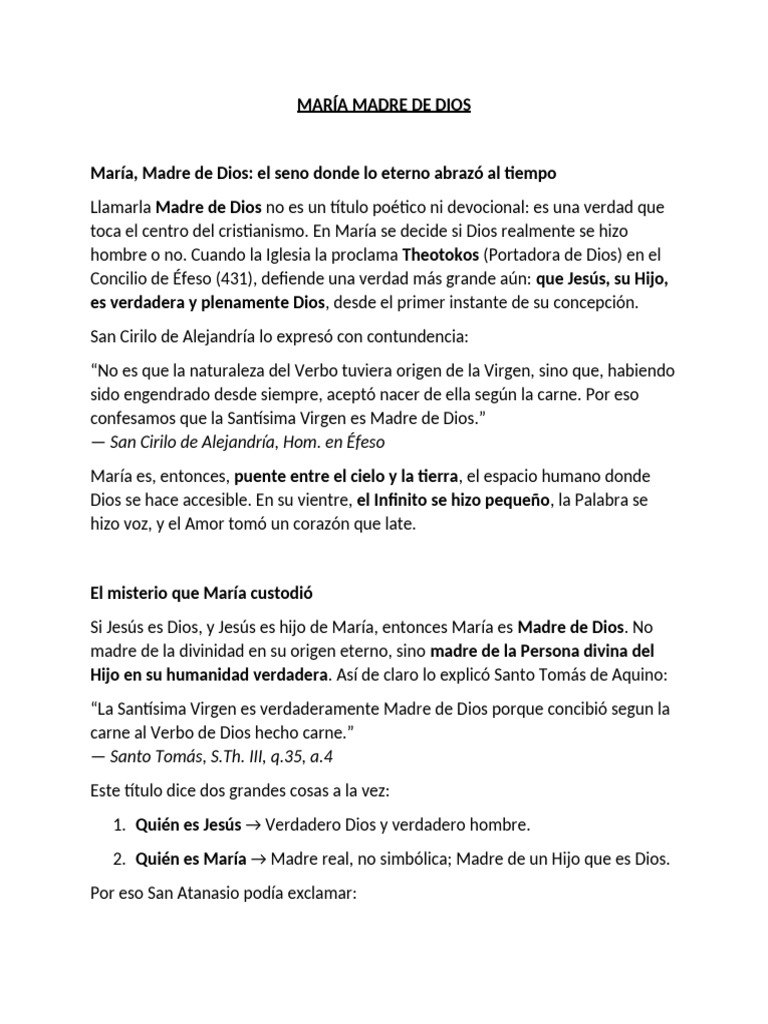 María Madre de Dios | PDF | María, madre de Jesús | Cristo (título)