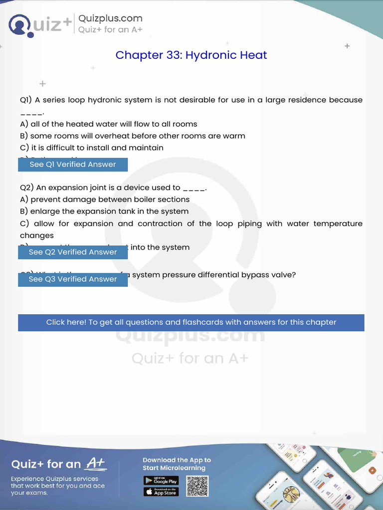 A Series Loop Hydronic System Is Not Desirable For Use in A Large ...