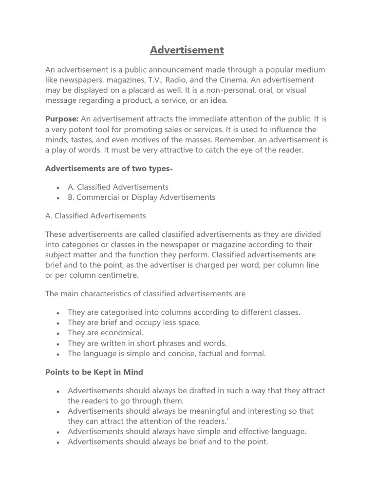 Advertisement Examples Practice Questions | PDF | Advertising