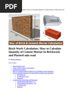 230mm Brick Wall Material Calculation | PDF | Brick | Mortar (Masonry)