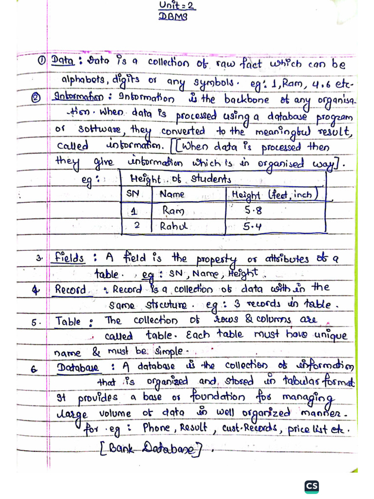 Class12 Unit 1 DBMS | PDF