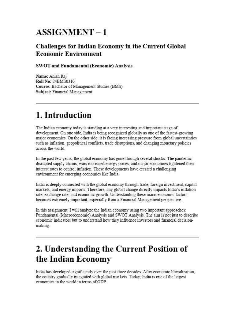 Assignment1 Roll No 24bms0310 | PDF | Fiscal Policy | Economic Growth