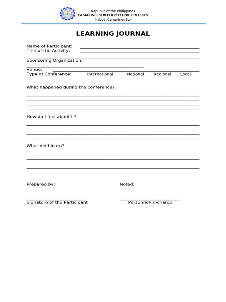 Learning Journal | PDF