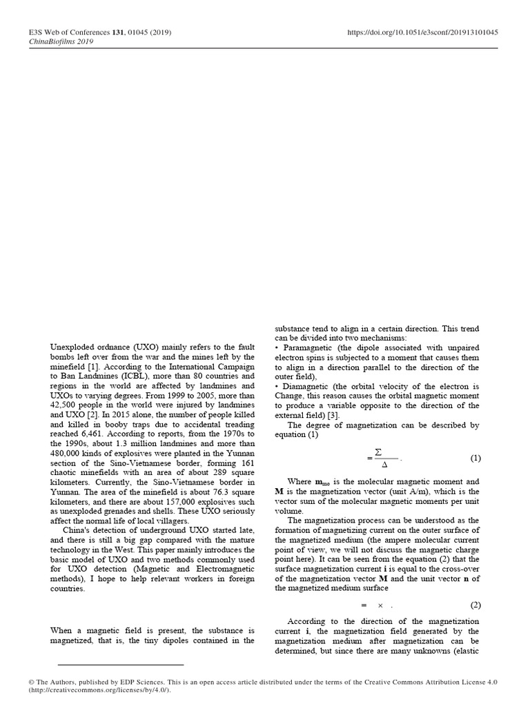 The Application of Magnetometers and Electromagnetic Induction Sensors ...