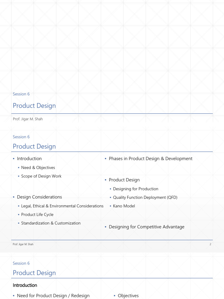 Session 6 - Product Design | PDF | Matrix (Mathematics) | Business