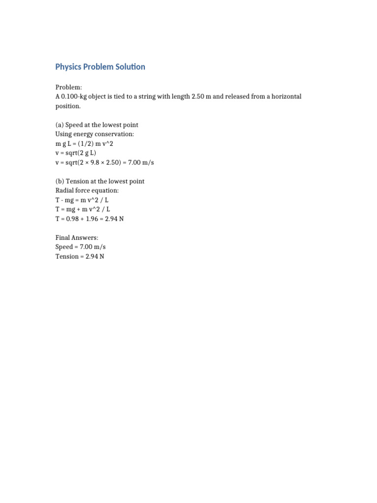 Pendulum Solution | PDF