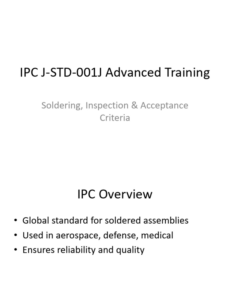 Advanced IPC JSTD001J Training | PDF