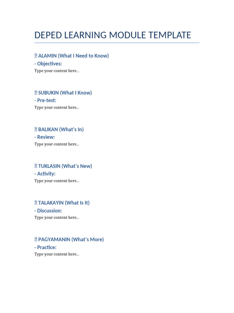 DepEd Module Template | PDF