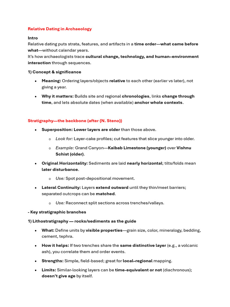 Relative Dating Methods | PDF | Stratigraphy | Geology