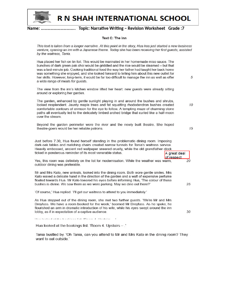 Cooking Rice Story Grade 7 | PDF