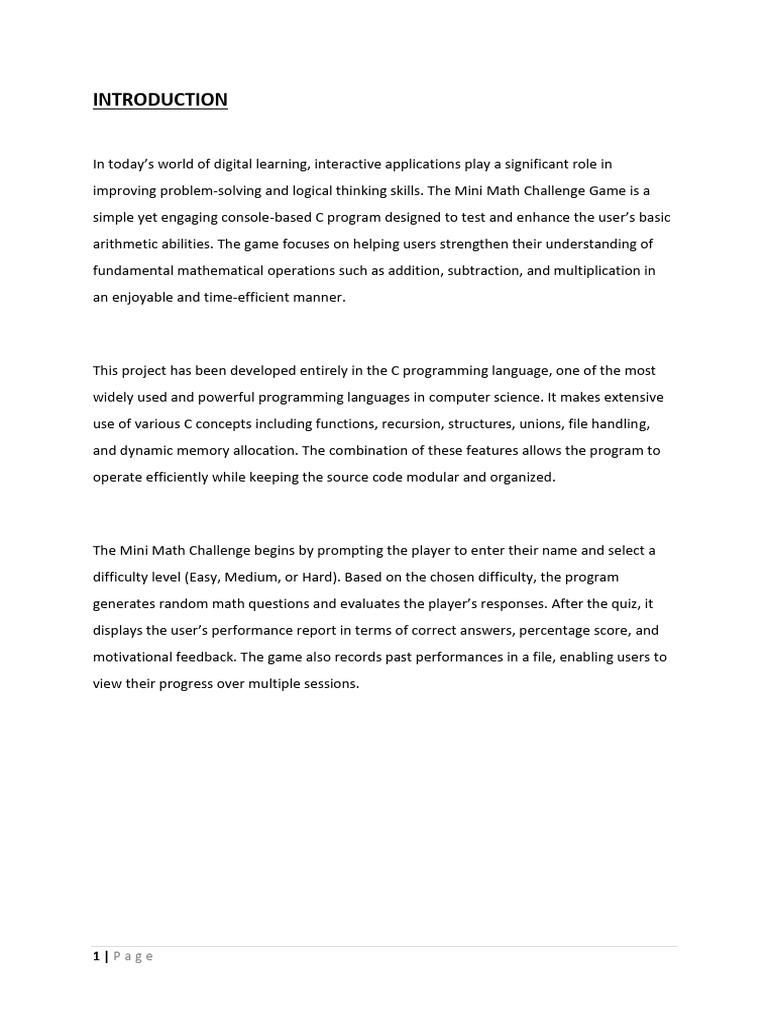 Project Report | PDF | Programming | Computer Program