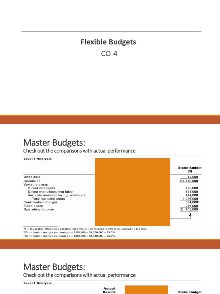 Session 10 - Flexible Budgets | PDF | Budget | Variance