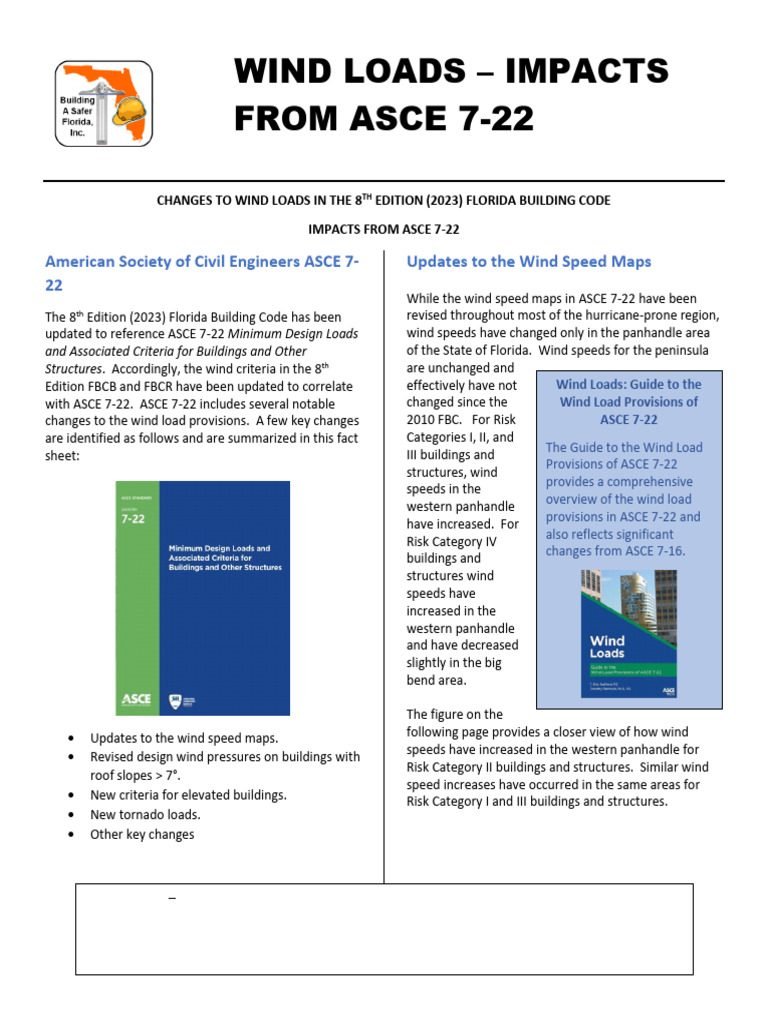 ASCE-7-22 Wind Loads Fact Sheet | PDF | Roof | Wound