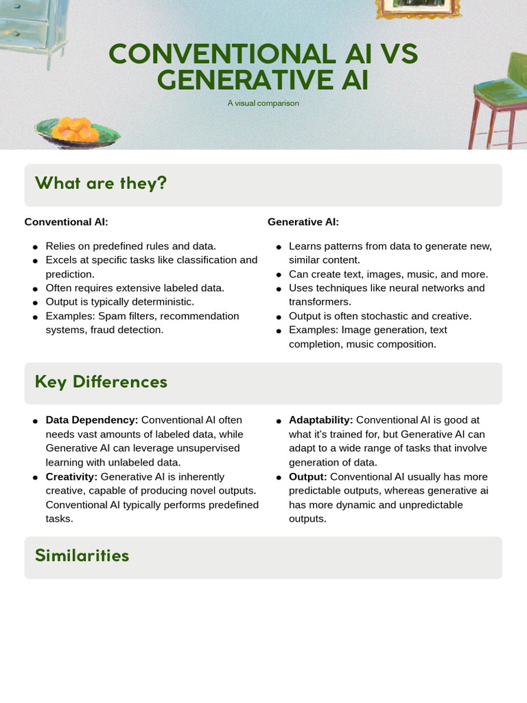 Conventional AI Vs Generative AI | PDF | Artificial Intelligence ...