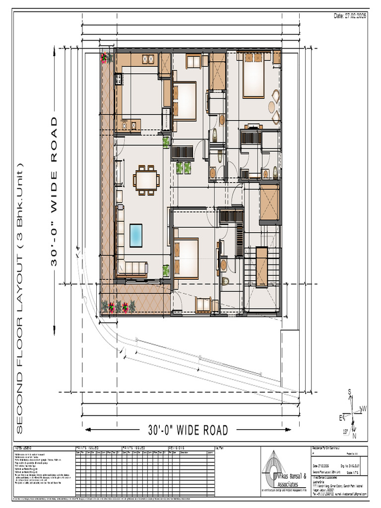 Second Floor Layout (3Bhk Unit) | PDF | Room | Home