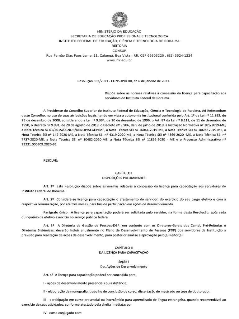 Resolucao 552-2021-CONSUP Dispoe Sobre As Normas Relativas A Concessao ...