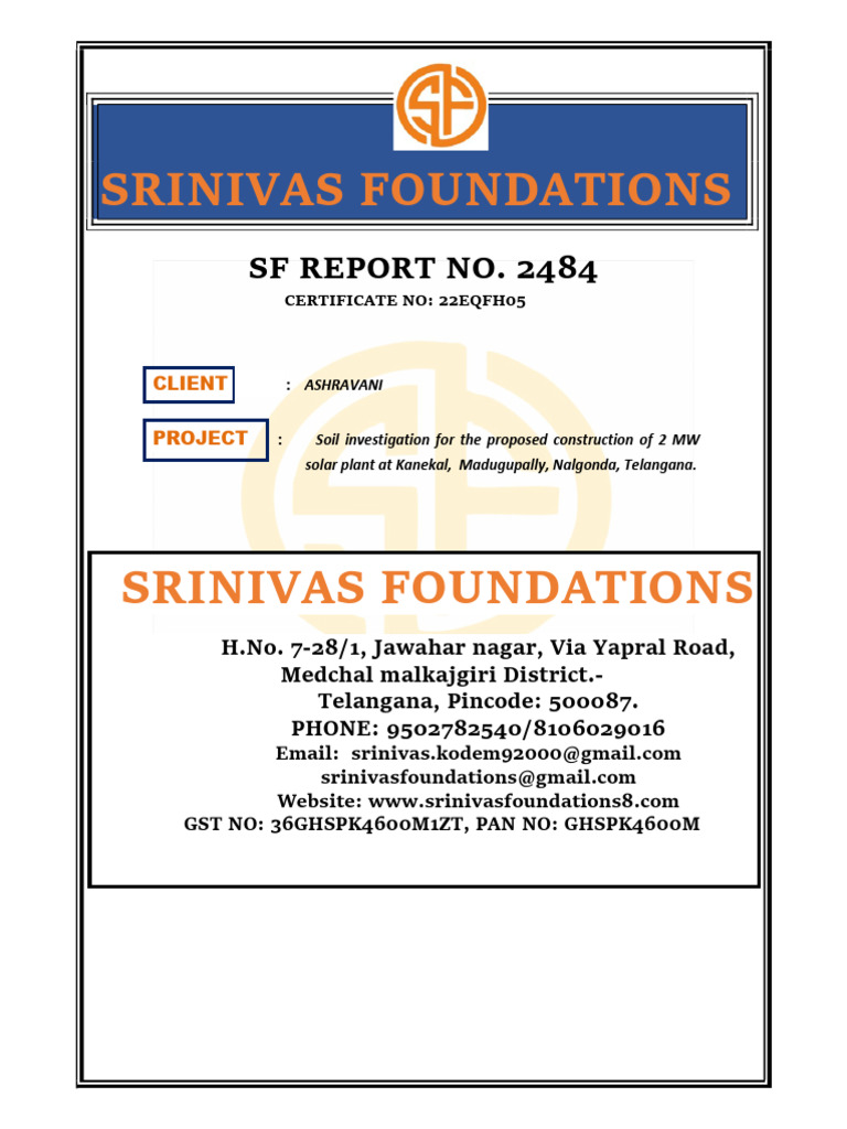 Soil Invedtigation Report | PDF | Natural Materials | Geotechnical ...