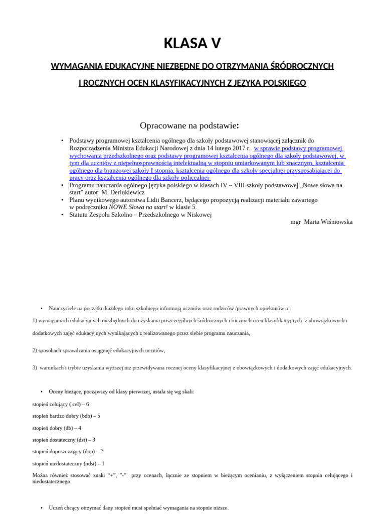 KLASA 5 J.polski | PDF