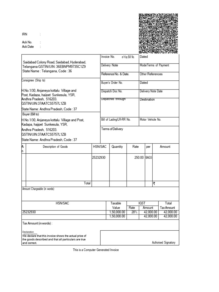 Cement Bill 1158 M | PDF | Invoice | Economies