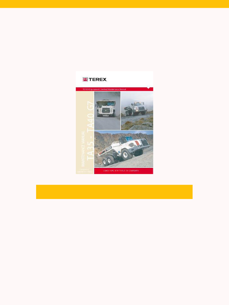 Terex Ta35 Ta40 g7 Maintenance Manual | PDF | Axle | Brake