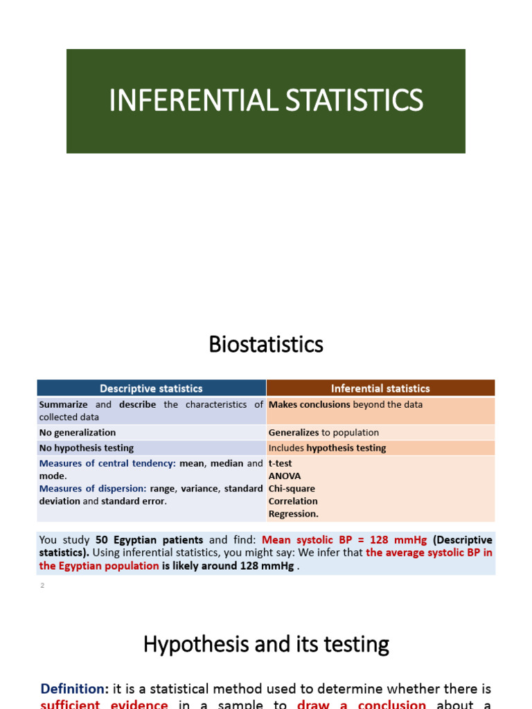 6 - Inferential Statistics - Part 1 | PDF | Statistics | P Value