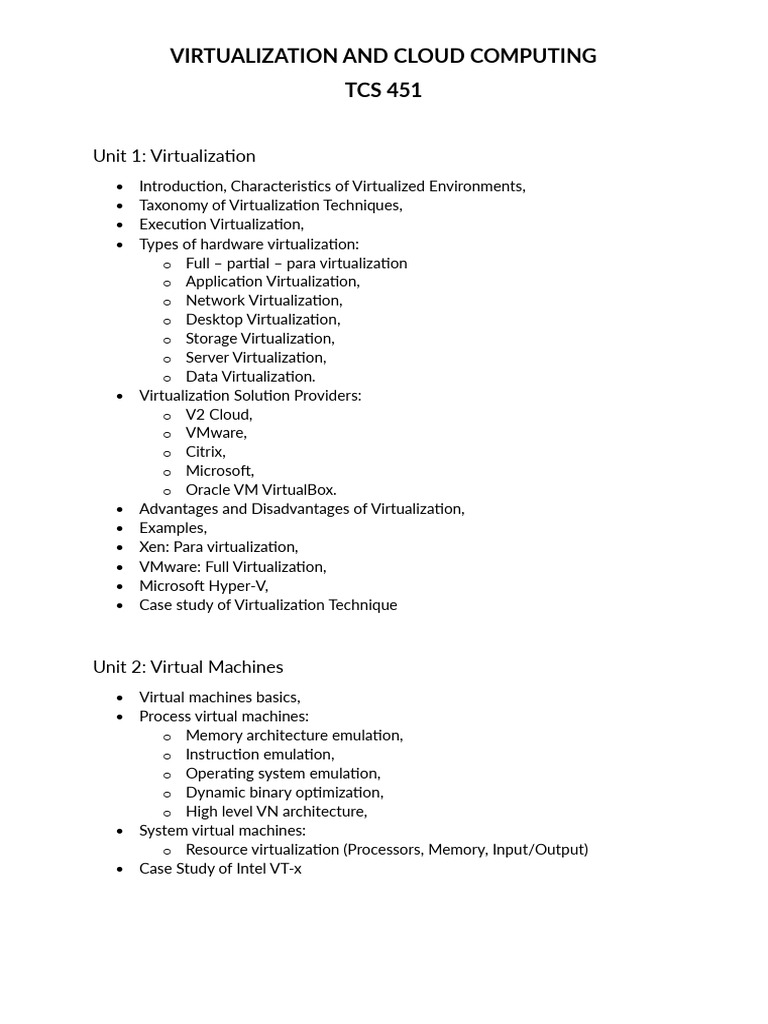 Tcs 451 | PDF | Virtualization | Cloud Computing