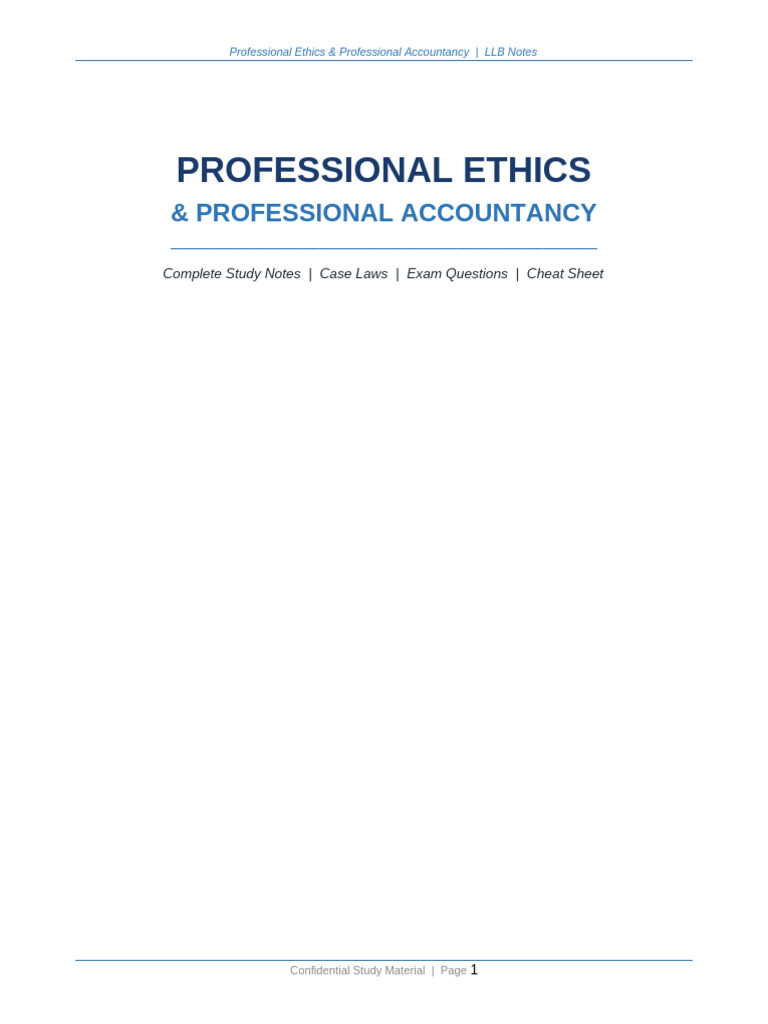 Professional Ethics Complete Notes | PDF | Justice | Crime & Violence