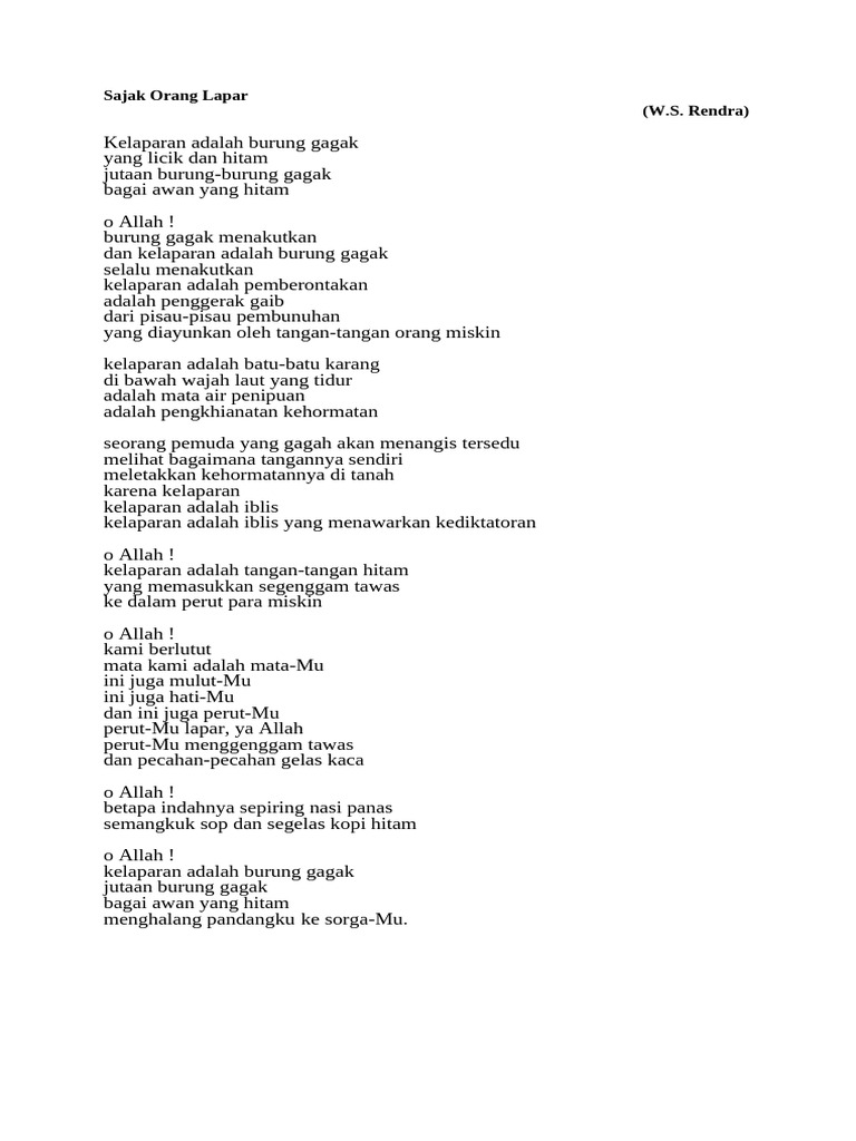 Puisi Ws Rendra | PDF