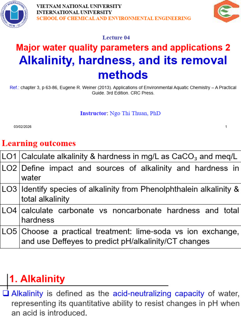 Lec 04 - Alkanility, Hardness and Its Removal Method Sent Updated | PDF ...