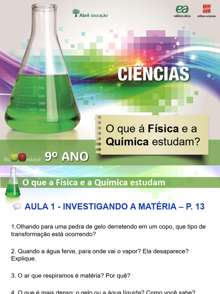 Ciencias9 o Que A Fisica e A Quimica Estudam | PDF | Temperatura | Matéria