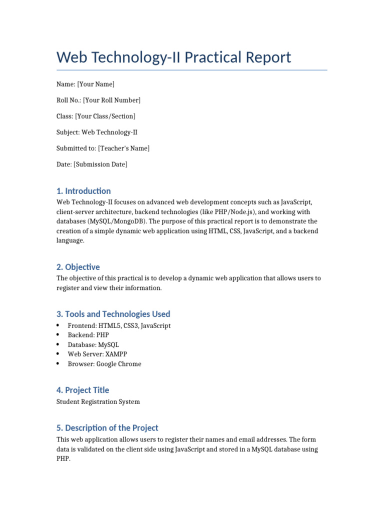 Web Technology II Report | PDF | Web Application | Databases