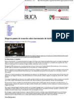 27-07-12 Regresa Punto de Acuerdo Sobre Incremento de Tarifas Eléctricas - La República