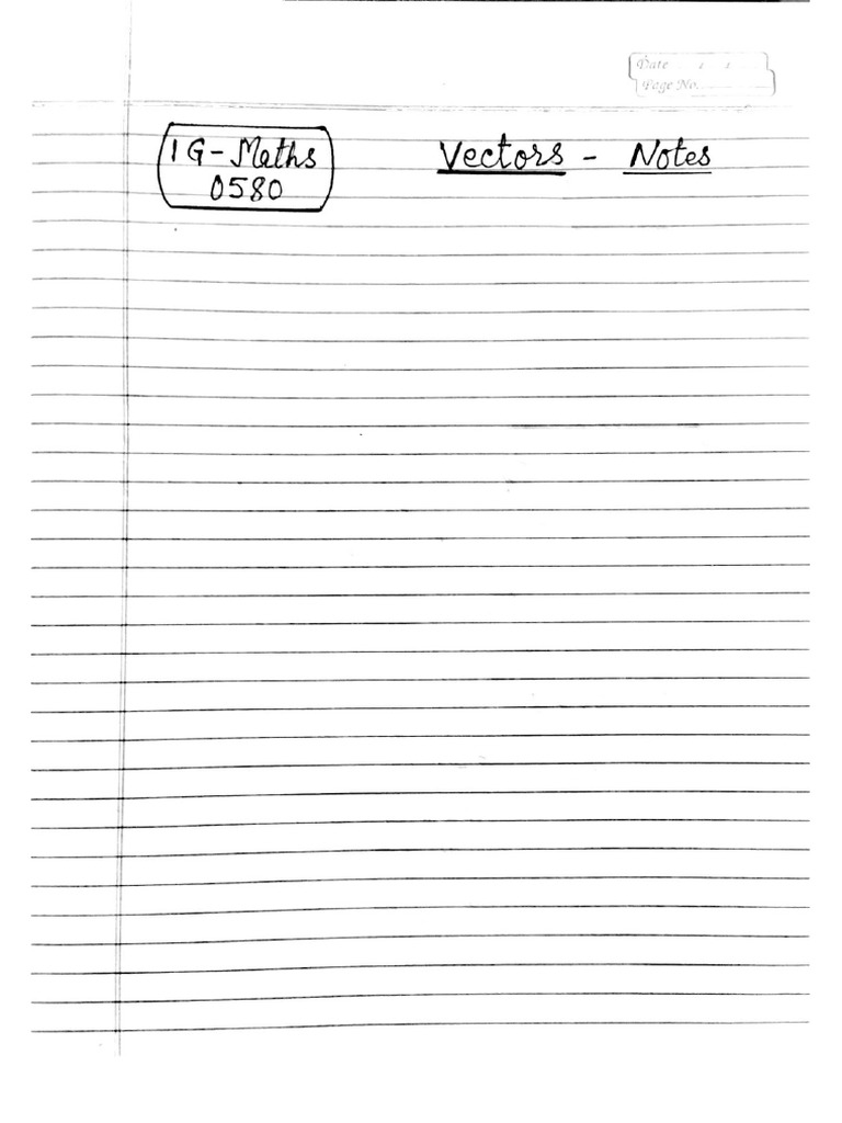 Ig 0580 Vectors Notes | PDF
