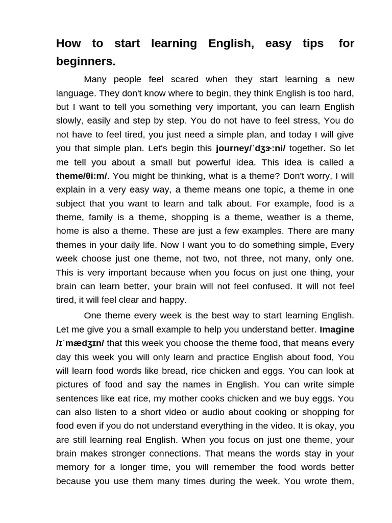 How To Start Learning English | PDF