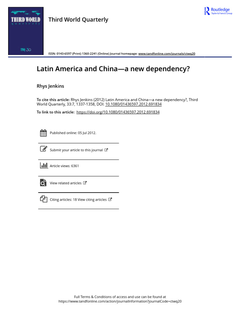 Latin America and China A New Dependency | PDF | Central America ...