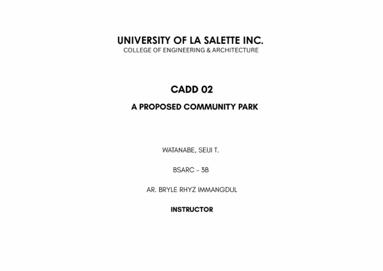 University of La Salette Inc. College of Engineering & Architecture Cad ...