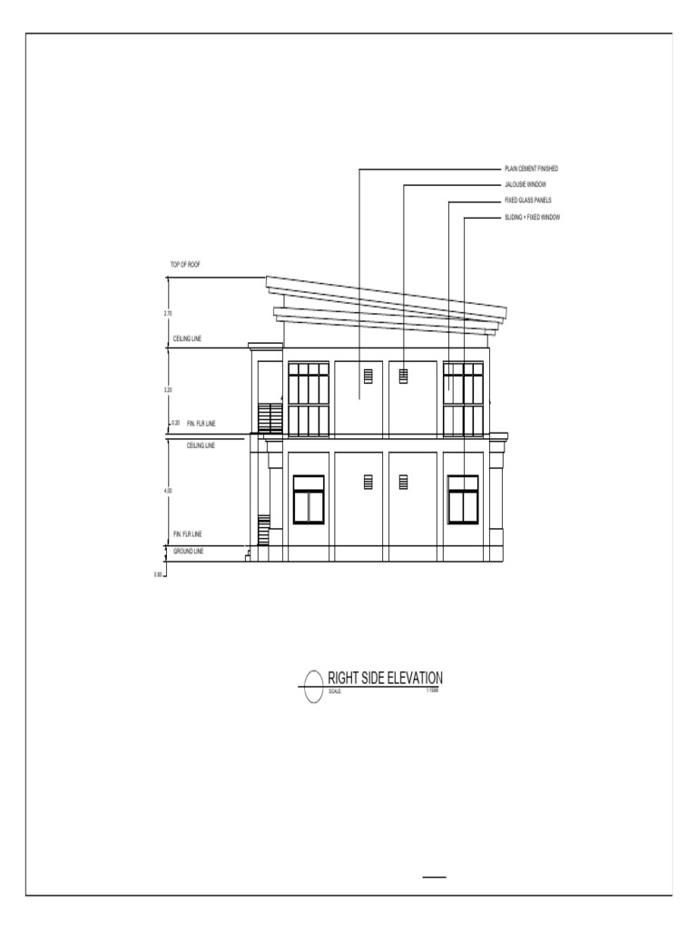 Right Side Elevation: Plain Cement Finished | PDF