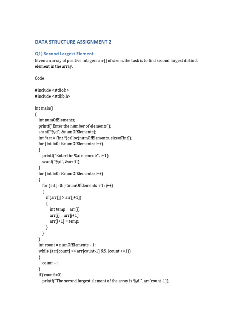 DSA 18 Array Questions | PDF | Integer (Computer Science) | Computer ...