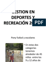 GESTION EN DEPORTES Y RECREACIÓN 2012-1