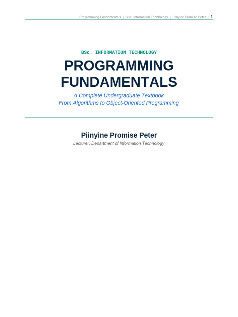 Programming Fundamentals BSC IT | PDF | Byte | Parameter (Computer ...