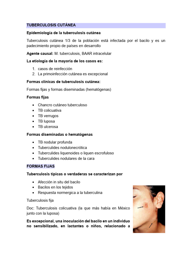 TB Cutánea | PDF | Tuberculosis | Medicina